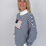 American Flag Floral Sweatshirt - PAPER DOLL