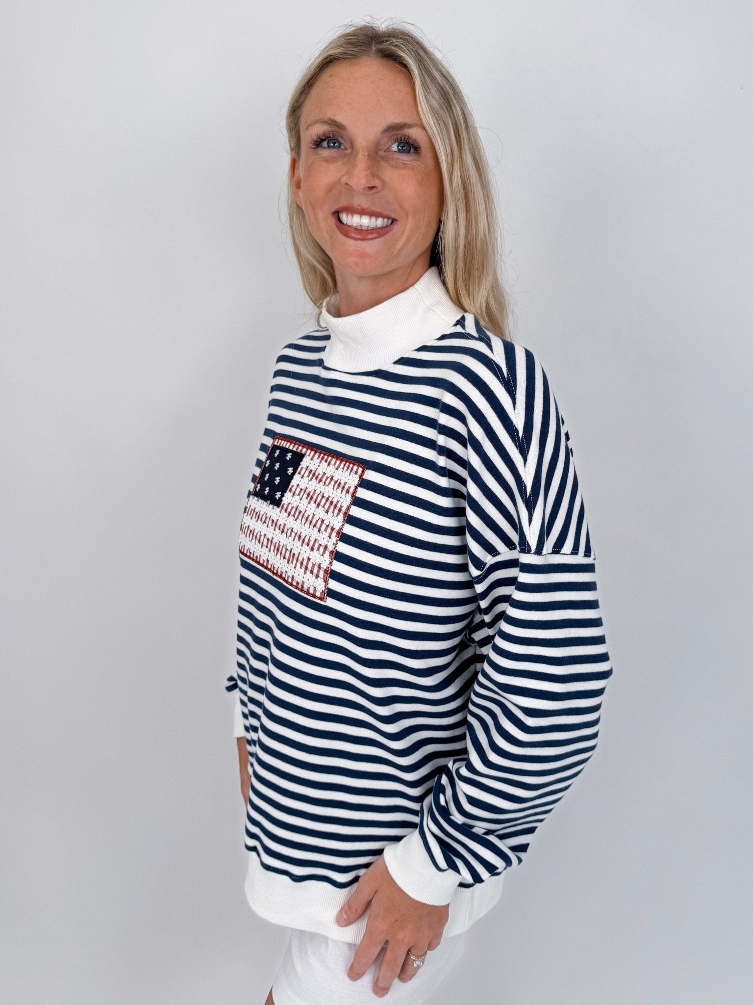 American Flag Floral Sweatshirt - PAPER DOLL