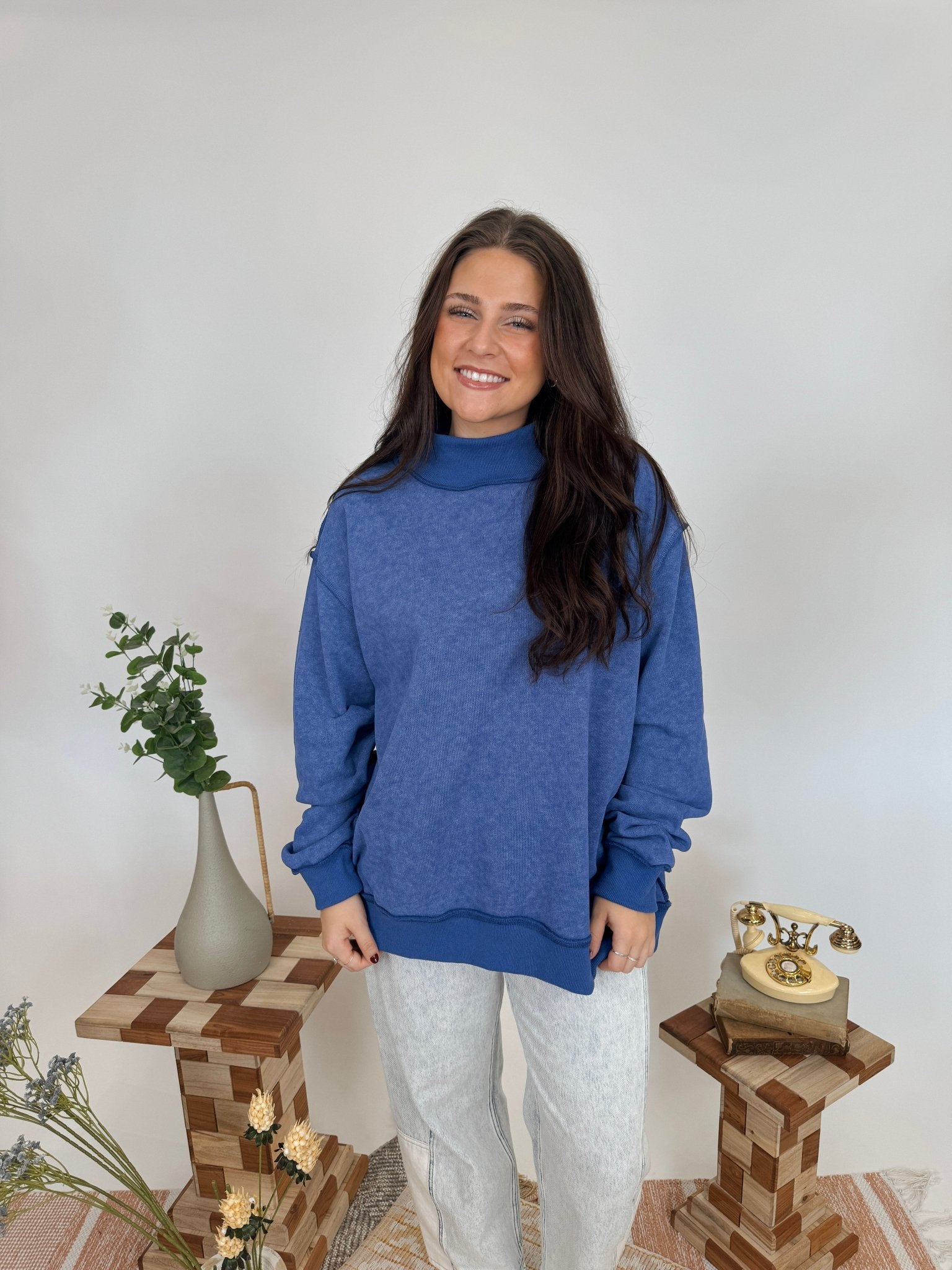 Make Amends Mock Neck Sweatshirt - PAPER DOLL