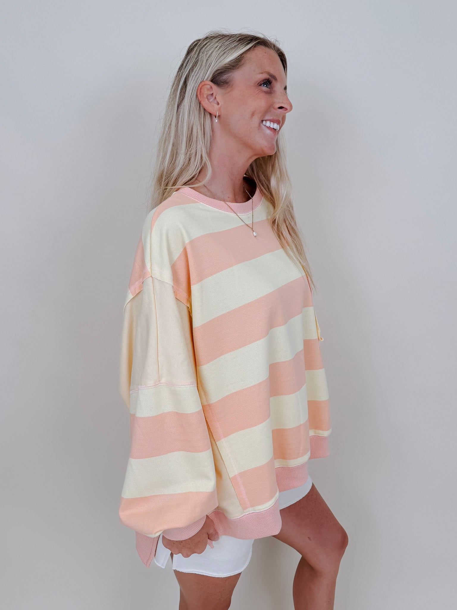 Halle Striped Sweatshirt - PAPER DOLL
