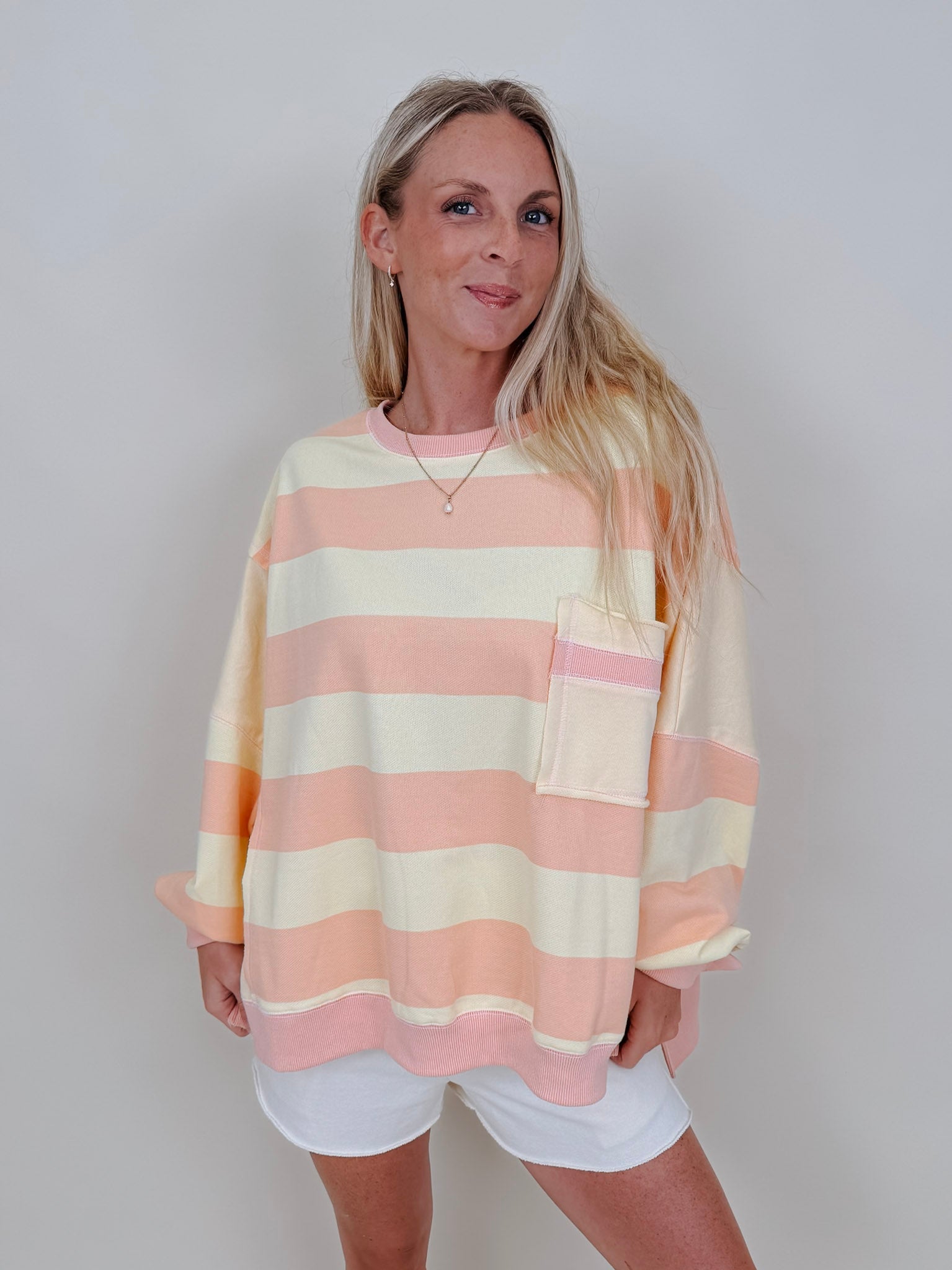 Halle Striped Sweatshirt - PAPER DOLL