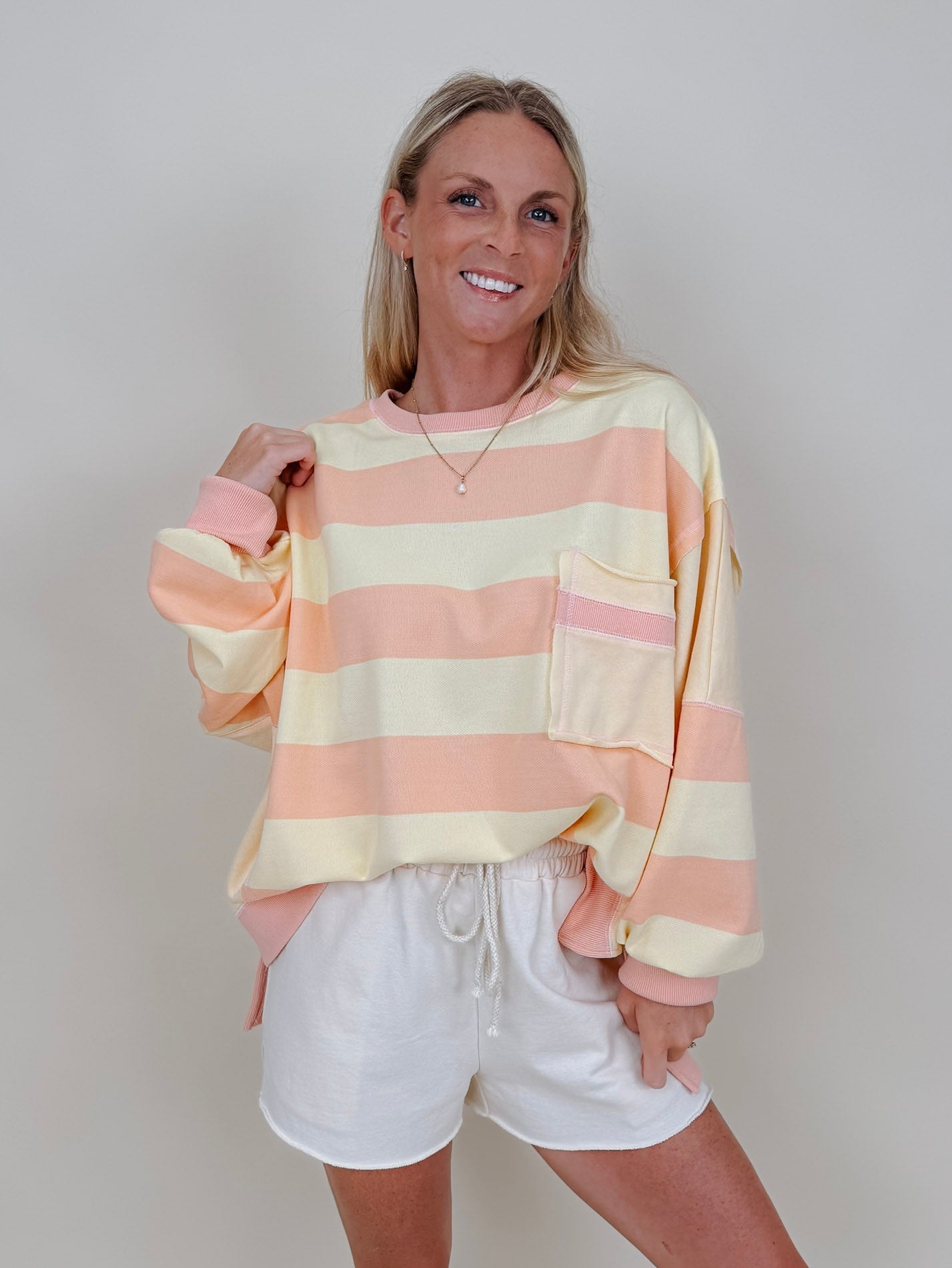 Halle Striped Sweatshirt - PAPER DOLL