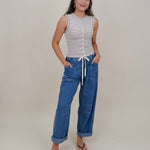 Carson Striped Button Up Tank - PAPER DOLL