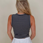 Carson Striped Button Up Tank - PAPER DOLL