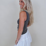 Carson Striped Button Up Tank - PAPER DOLL