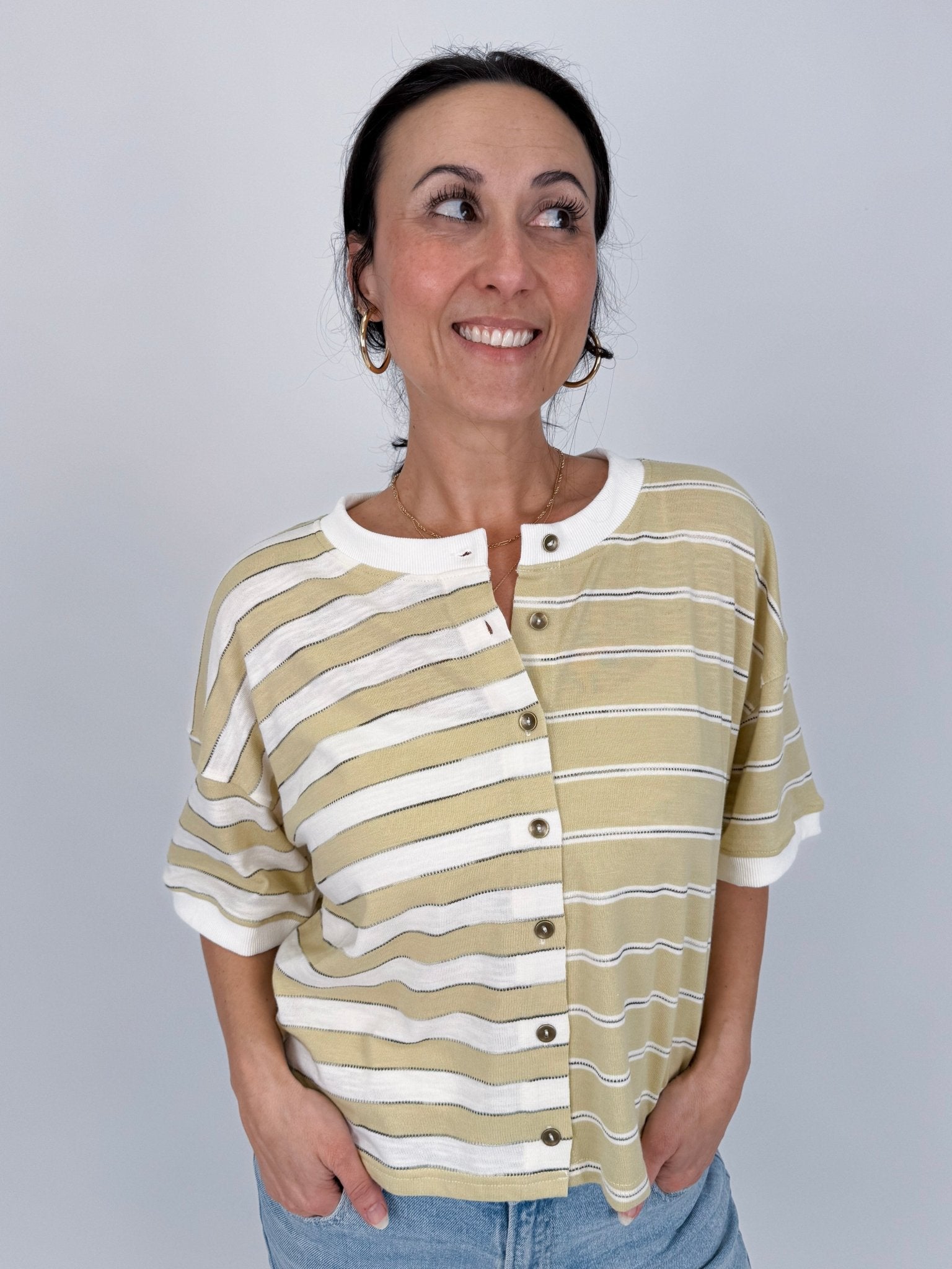Opal Striped Tee - PAPER DOLL