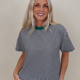 Jessie Contrast Neck Band Tee - PAPER DOLL