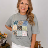 Bible Verse Floral Patchwork Graphic Tee - PAPER DOLL