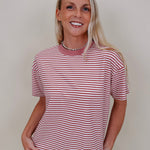 Jessie Contrast Neck Band Tee - PAPER DOLL