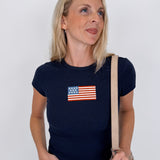 American Flag Simple Graphic Tee - PAPER DOLL