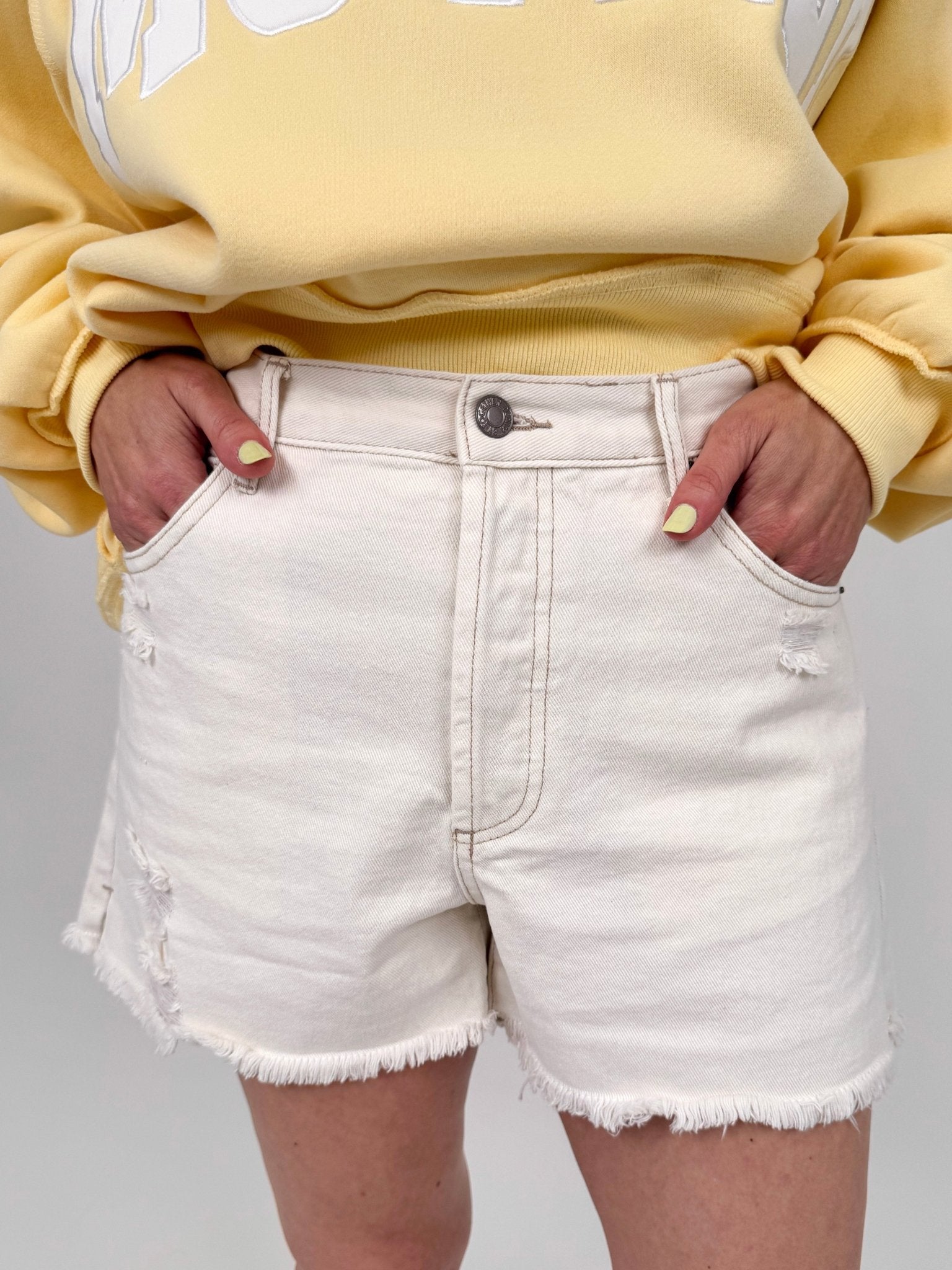 Sand Dollar Denim Shorts - PAPER DOLL
